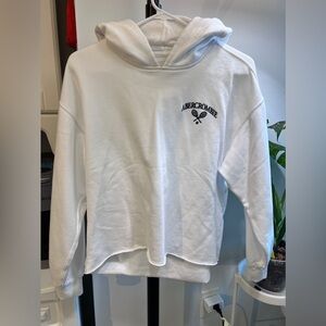 Abercrombie & Fitch Hooded Sweatshirt White Oversized Tennis